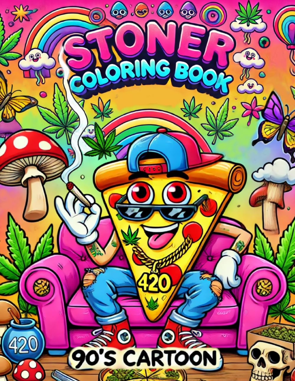 Stoner Coloring Book: 50+ Trippy Weed Pages for Adults
