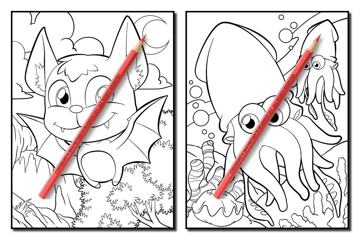 Cute Animals: An Adult Coloring Book with Fun, Easy, and Relaxing Coloring Pages for Animal Lovers