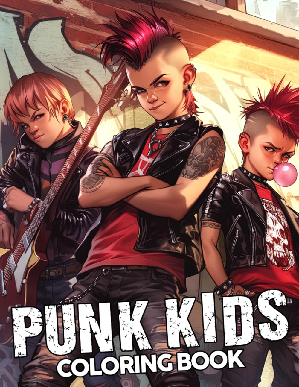 Punk Kids Coloring Book: Whimsical Punk Rock Coloring Pages with Grungy Outfits, Stage Dives Illustrations for All Ages Stress Relief and Enjoyment