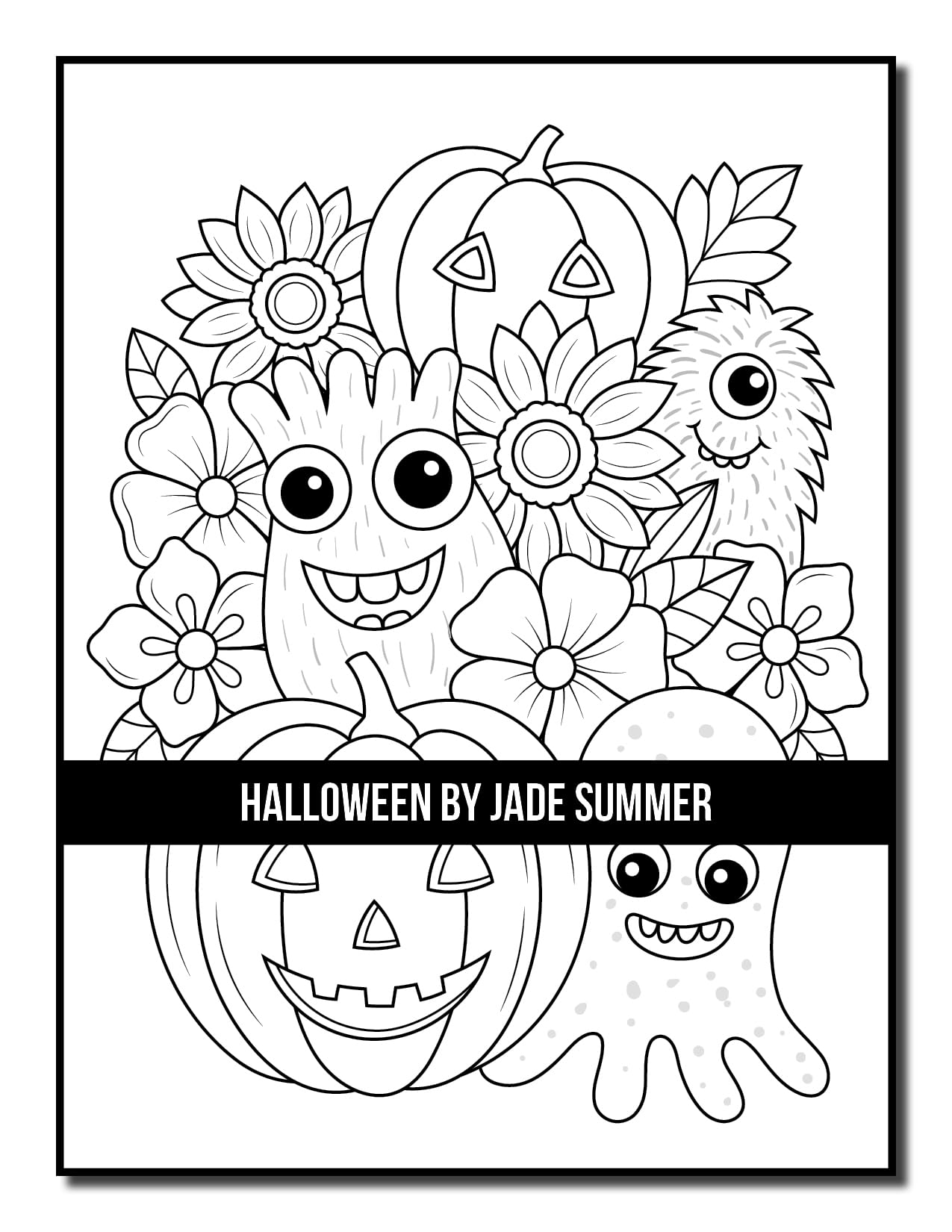 Halloween Coloring Book: For Adults with Beautiful Flowers, Adorable Animals, Spooky Characters, and Relaxing Fall Designs (Halloween Coloring Books)
