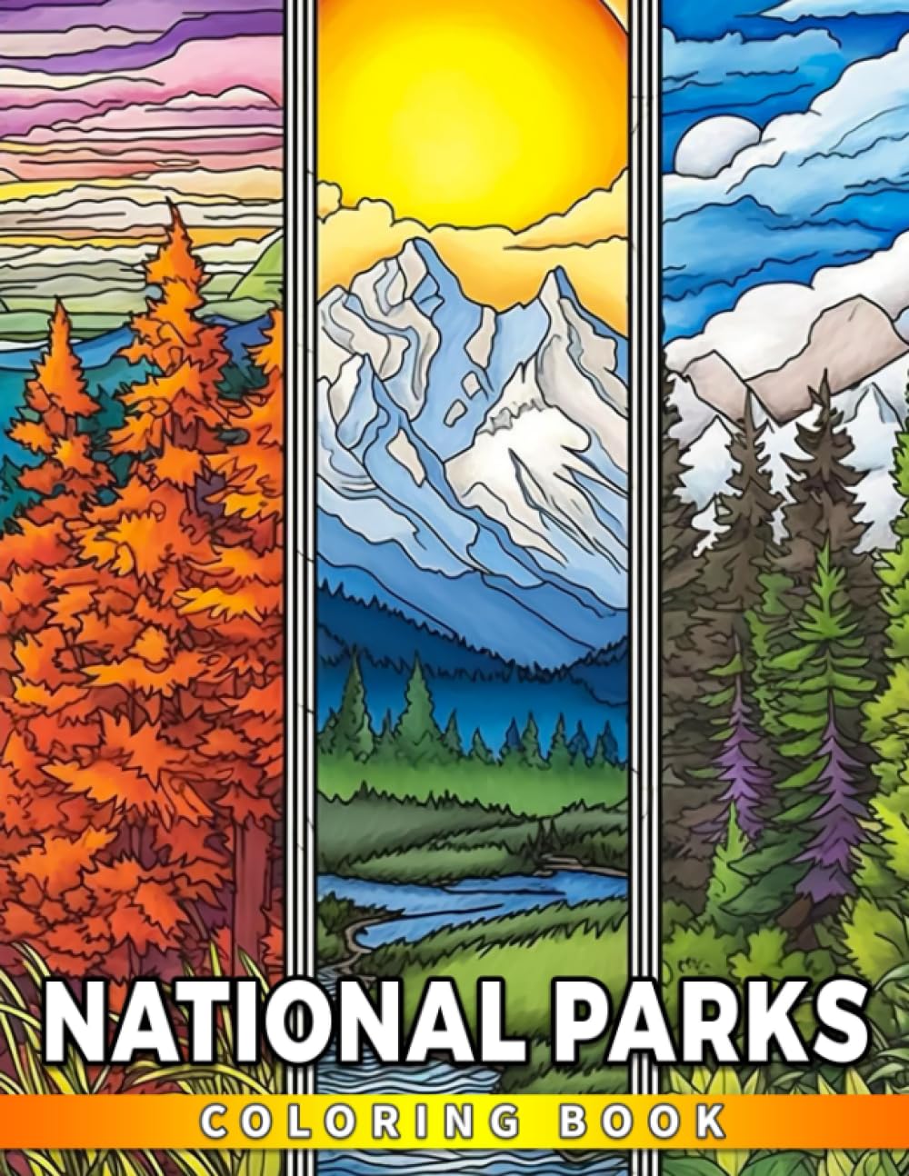 National Park Coloring Book: "Beautiful Landscape Coloring Pages For All Ages| Explore All Around The World"