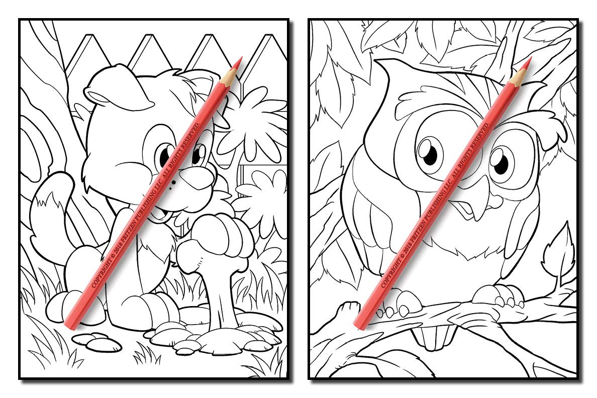 Cute Animals: An Adult Coloring Book with Fun, Easy, and Relaxing Coloring Pages for Animal Lovers