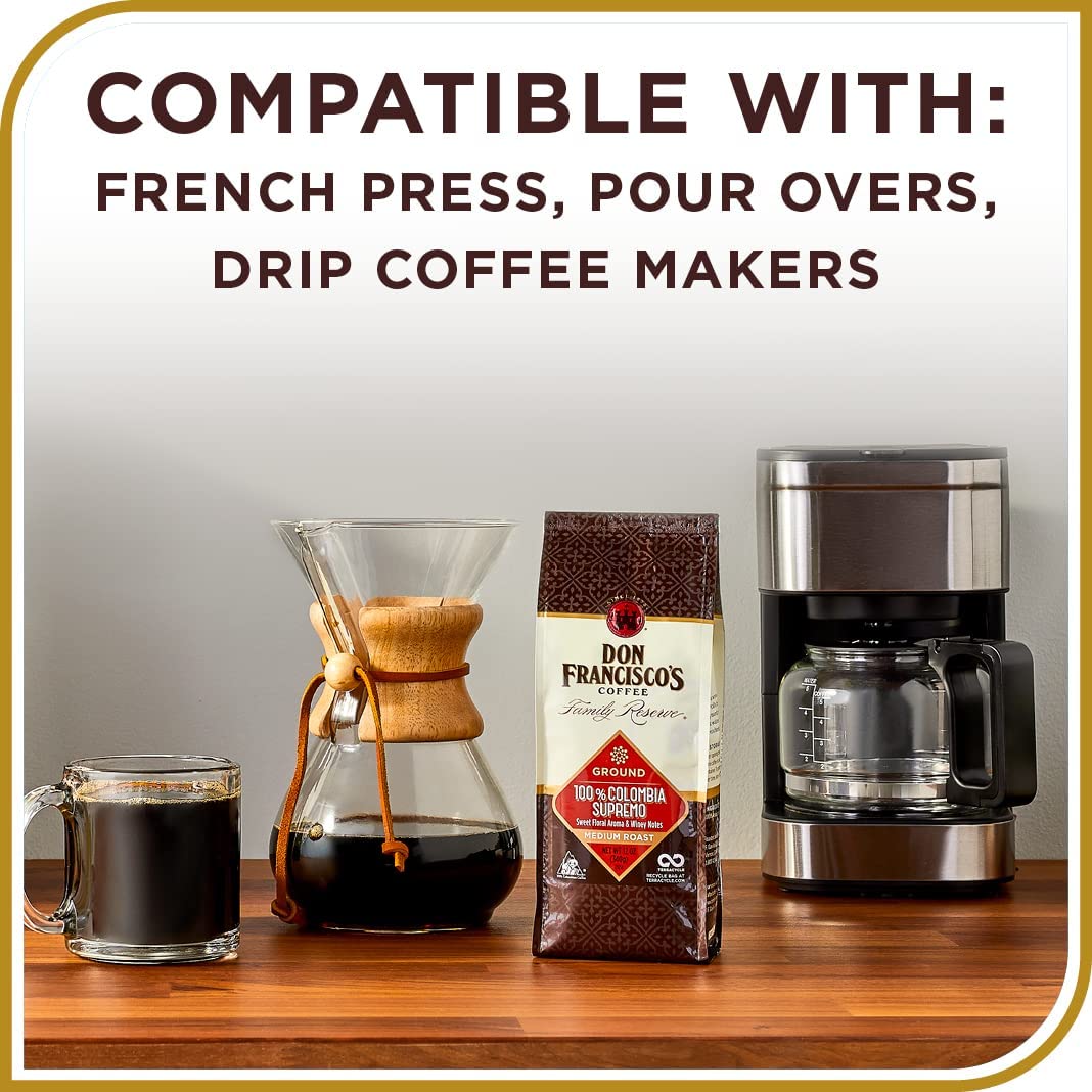 Don Francisco's Premium Vanilla Nut Medium Roast Whole Bean Coffee - 100% Arabica Beans, Perfect for Drip, Pour Over, and French Press - Carefully Sourced, Family-Crafted Since 1870 (20 oz Bag)