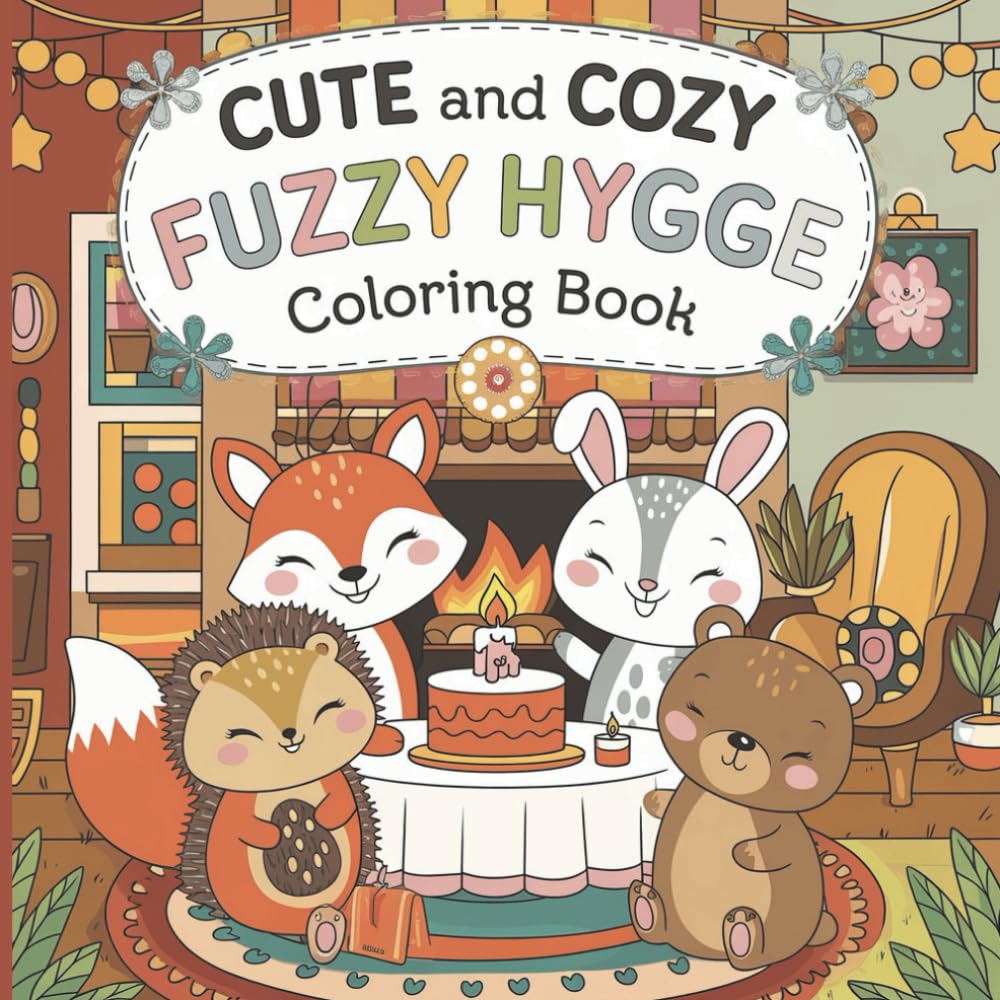 Cute and Cosy Fuzzy Hygge Coloring Book for Adults and Kids: Bold and Easy Warm Spaces Coloring Book for Relaxation and Stress Relief (Cute and Cosy ... Bold and Easy Coloring Books for Relaxation)