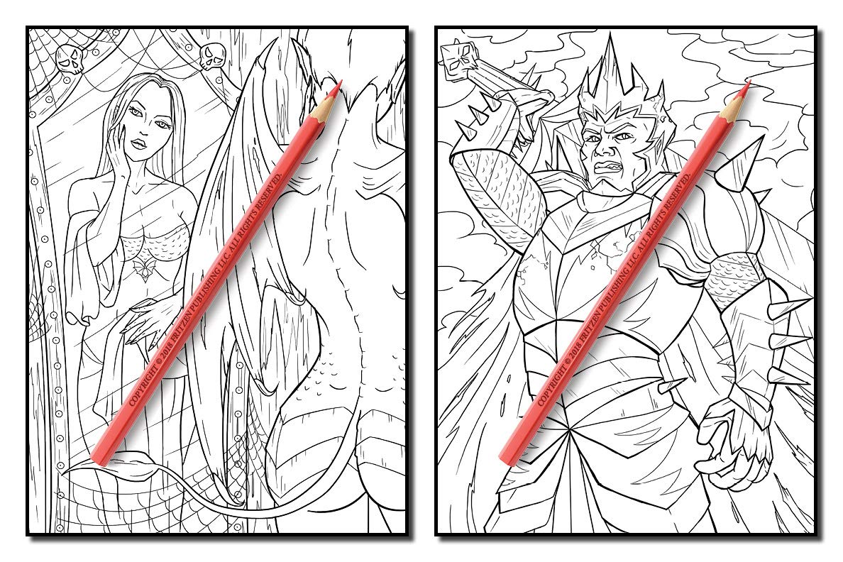 Dark Fantasy: An Adult Coloring Book with Mysterious Women, Mythical Creatures, Demonic Monsters, and Gothic Scenes for Relaxation