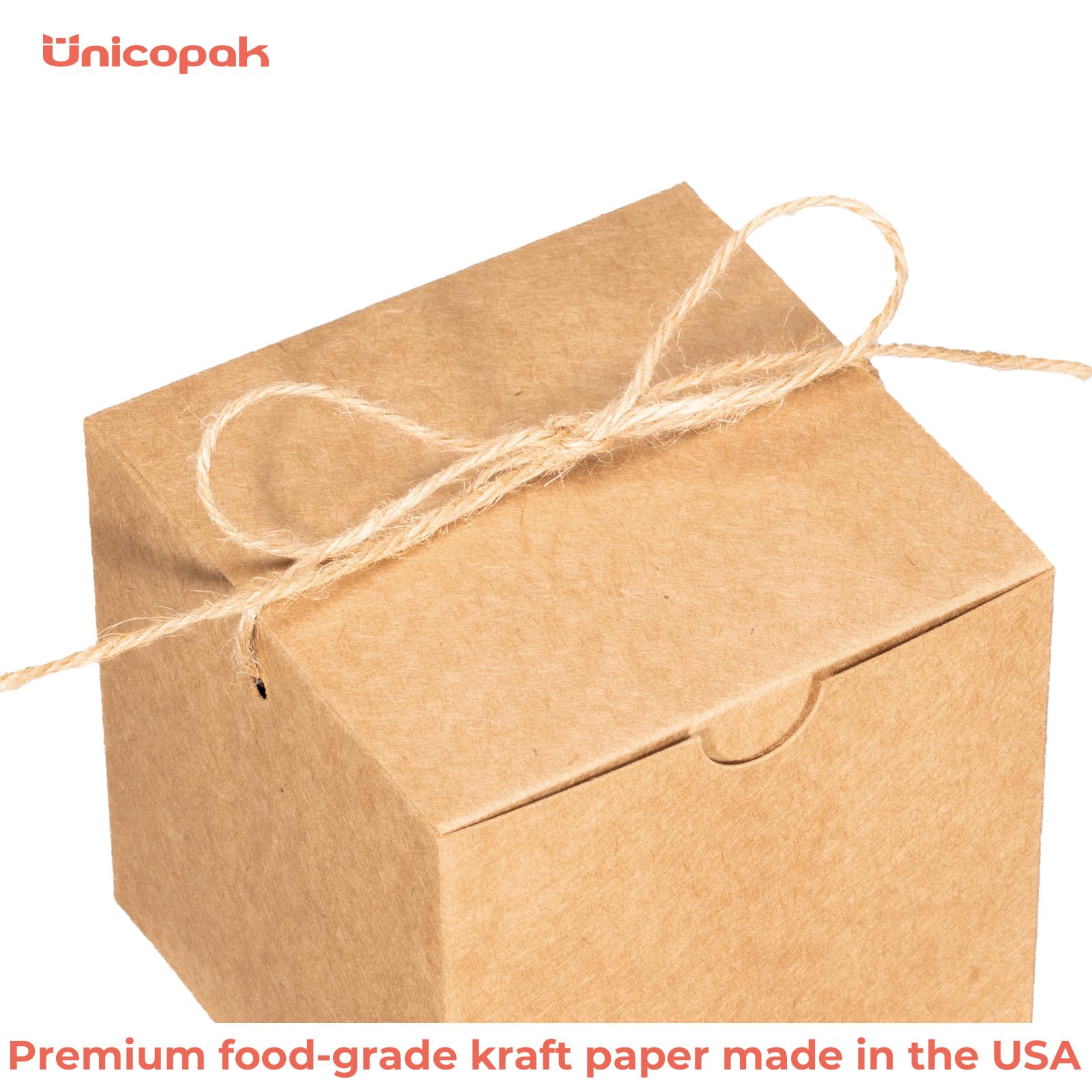 Brown Kraft Gift Boxes with Lids, 10 Pack, 4 x 4 x 4 in