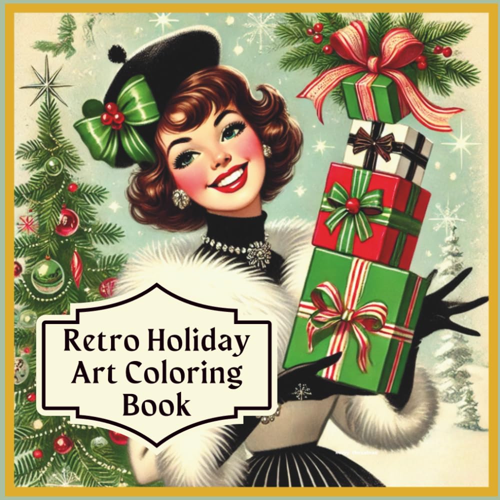 Retro Holiday Art Coloring Book