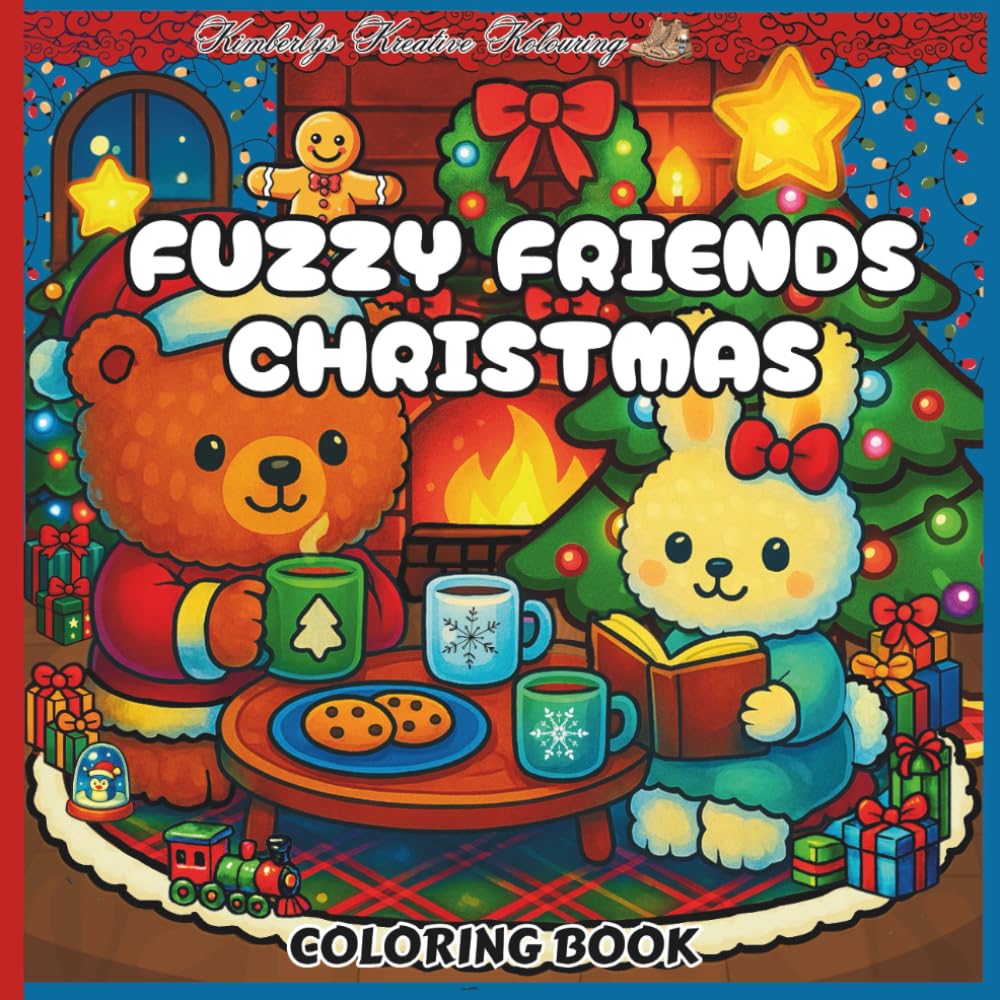 Fuzzy Friends Christmas Coloring Book: “Cuddly Animals and Cozy Christmas Cheer, Coloring Adventure with Adorable Furry Friends”
