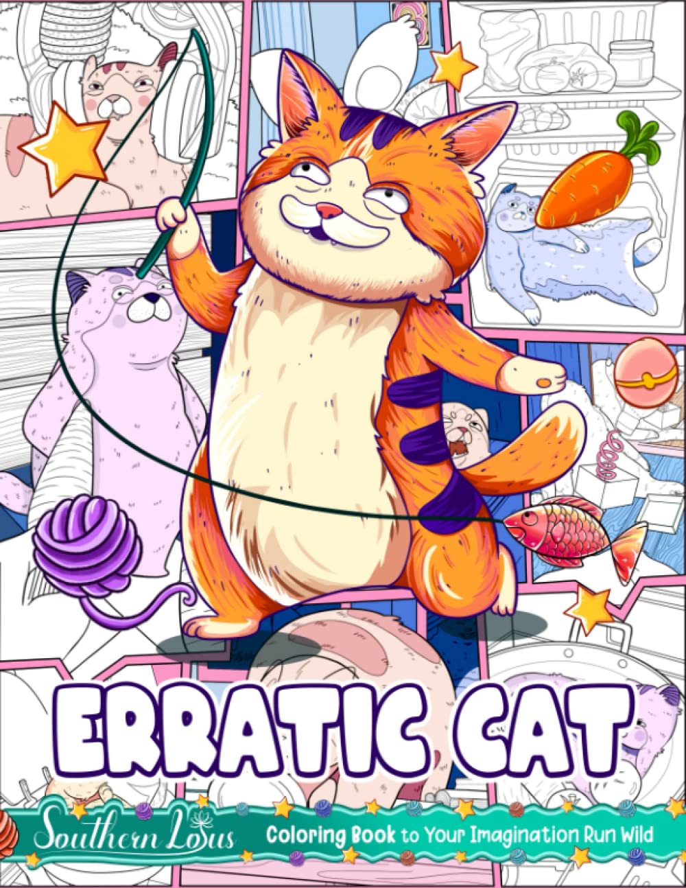 Erratic Cat Coloring Book: Funny Illustrations Of Cats In Various Styles, Pet Coloring Papers For Adults Animal Lovers Colorists, Hilarious Pages To Relaxation And Stress Relief