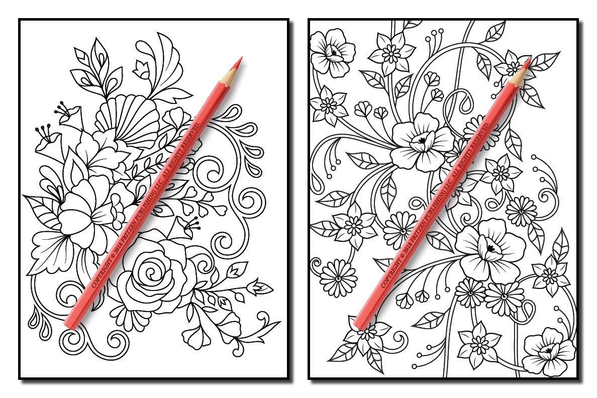 Springtime Flowers: An Adult Coloring Book with Beautiful Spring Flowers, Fun Flower Designs, and Easy Floral Patterns for Relaxation