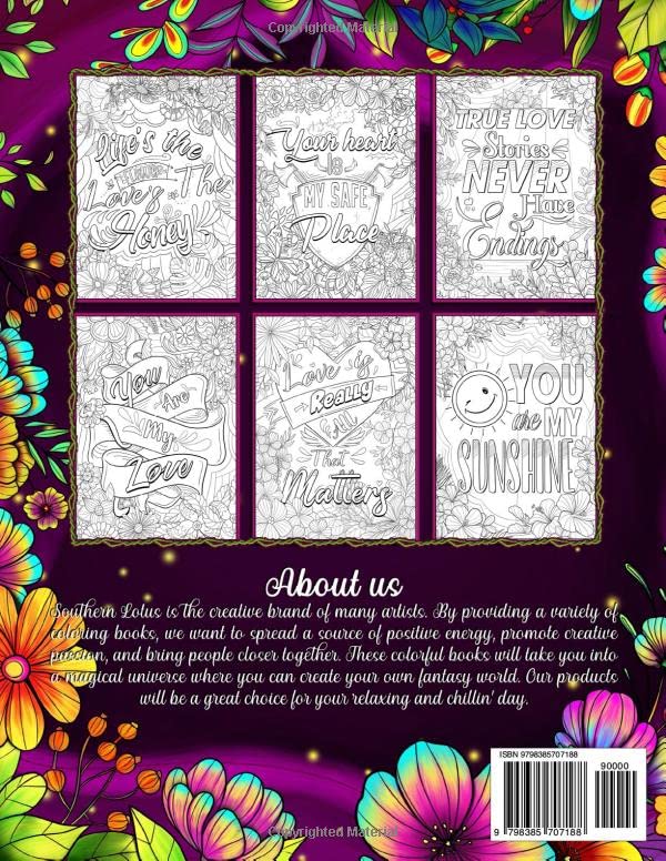 Love Is Being Stupid Together Coloring Book: A Collection Of Inspirational Love Quotes And Romantic Sayings Papers, Mandala Illustrations Gifts For Relaxation And Stress Relief