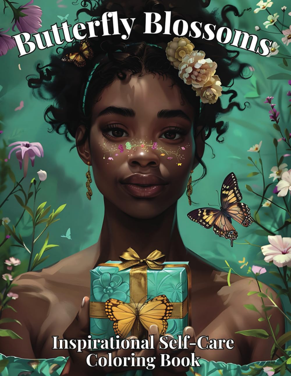Butterfly Blossoms: Inspirational Self-Care Coloring Book for Black Women 51 Illustrations | African American Woman Coloring Book | African American Gifts for Women
