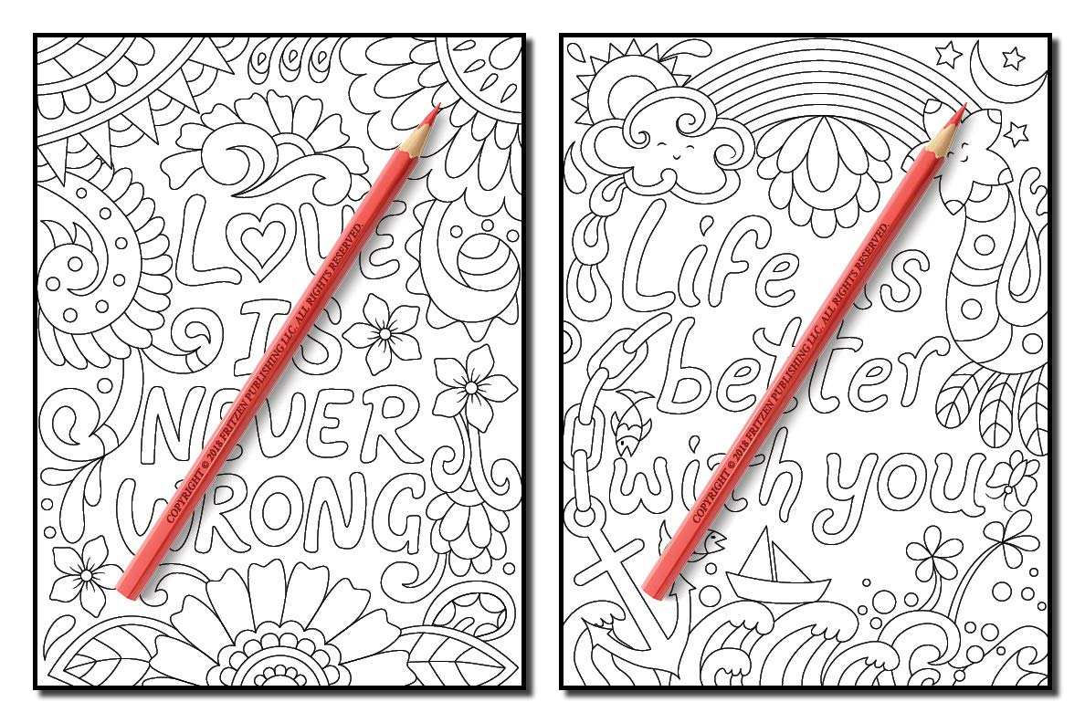 Live Your Dreams: An Adult Coloring Book with Fun Inspirational Quotes, Adorable Kawaii Doodles, and Positive Affirmations for Relaxation