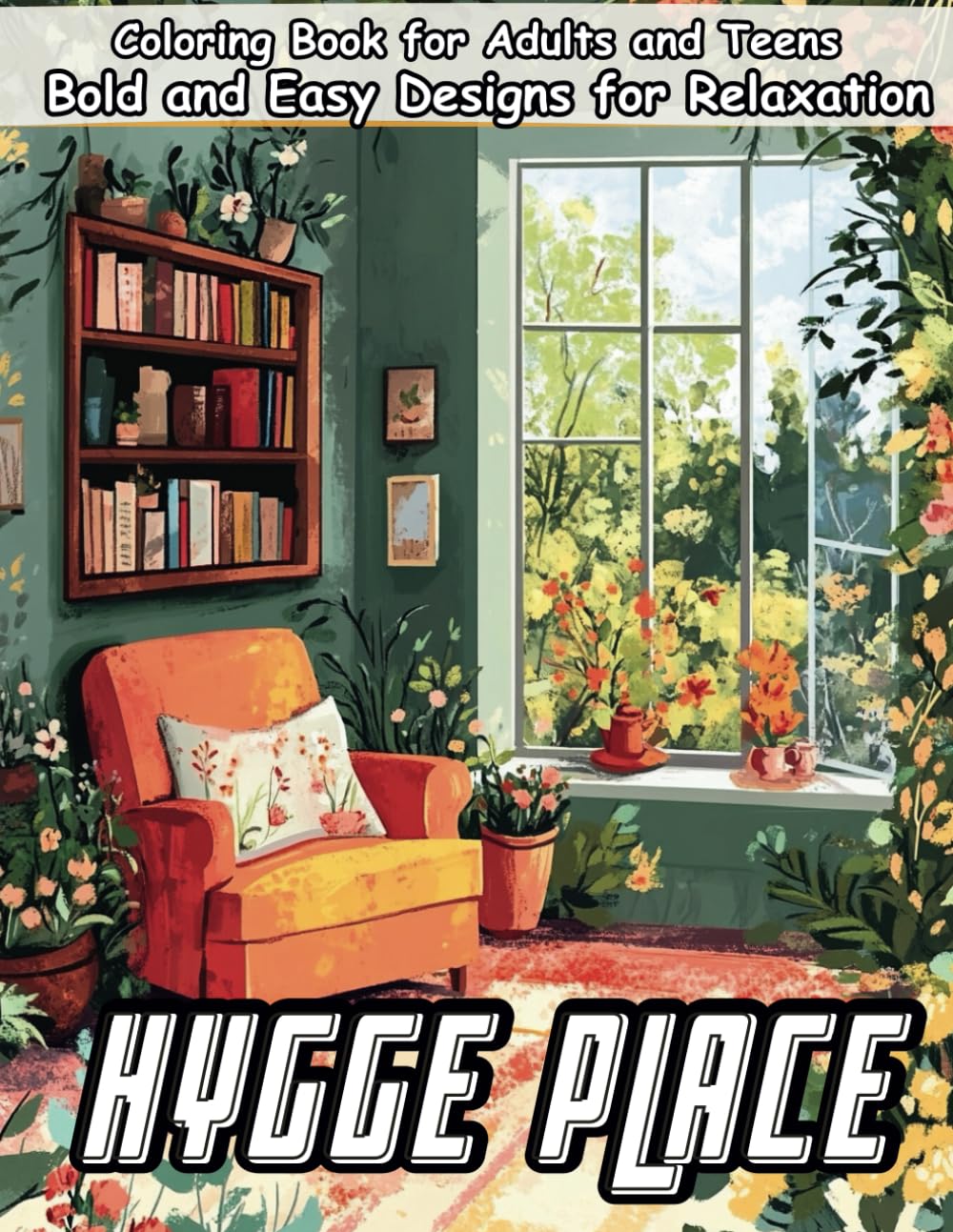 Hygge Place Coloring Book: Heal Your Soul With 50 Hand Drawn Designs Cozy Hygge Coloring Book