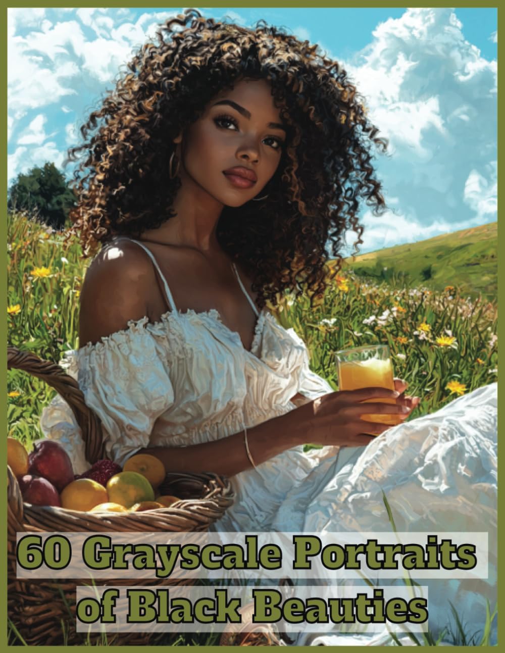 60 Grayscale Portraits of Black Beauties Coloring Book for Adults and Teens: Stunning Highly Detailed Hyper-Realistic Stress Relief Images to color (Grayscale Portraits Coloring Books)