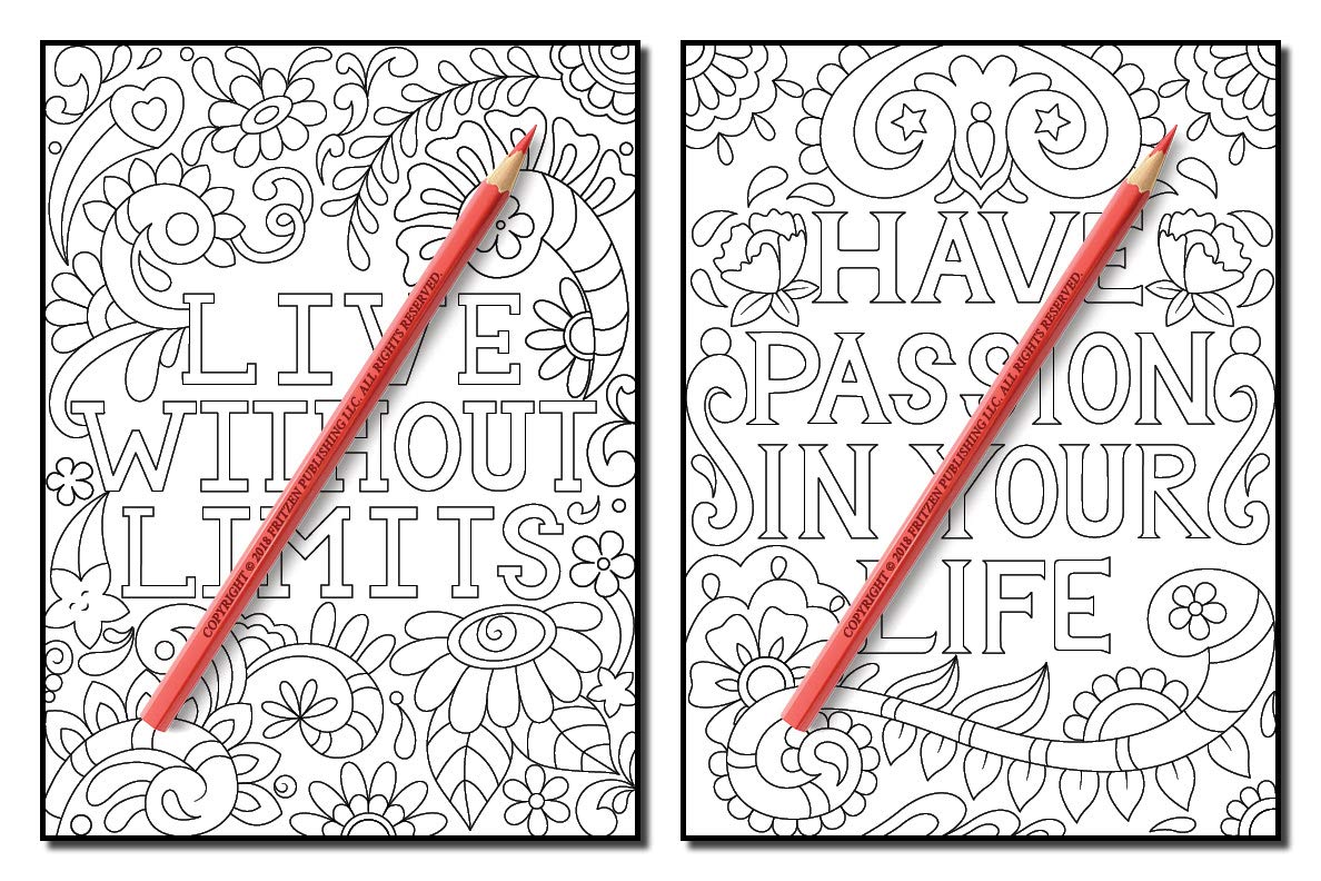 Live Your Dreams: An Adult Coloring Book with Fun Inspirational Quotes, Adorable Kawaii Doodles, and Positive Affirmations for Relaxation