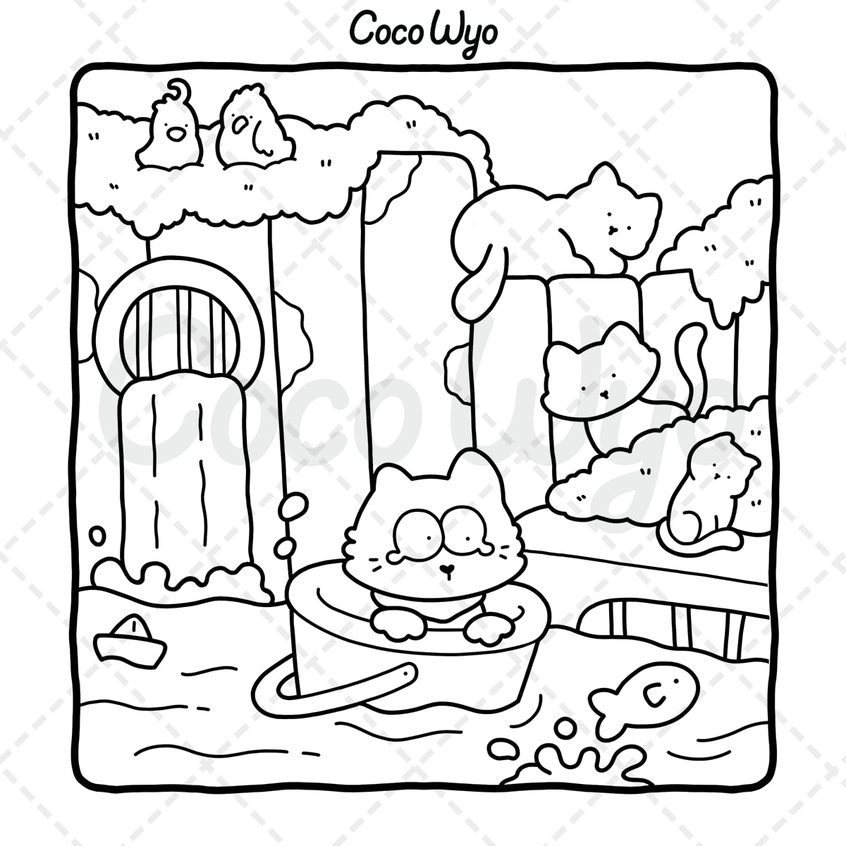 The Little Cat: Cozy Life of Kitty Coloring Book for Adults and Teens (Cozy & Cute Coloring)