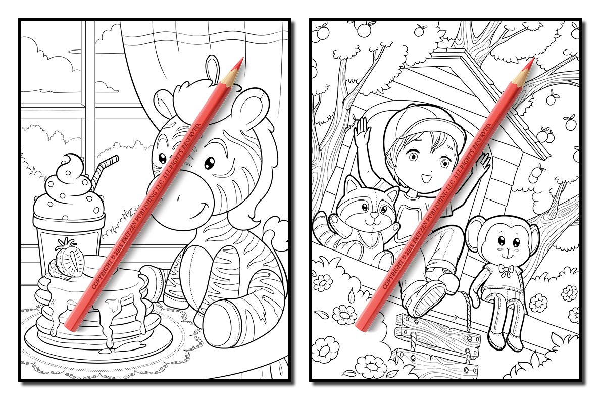 Stuffed Animals: An Adorable Coloring Book with Cute Animals, Playful Kids, and Fun Scenes for Relaxation (Cute Animal Coloring Books)