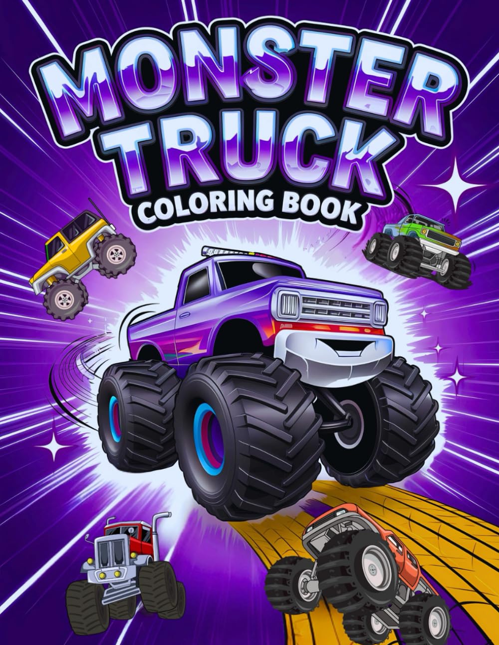 Monster Truck Coloring Book: 50 Large Print Designs for Kids Ages 4-8