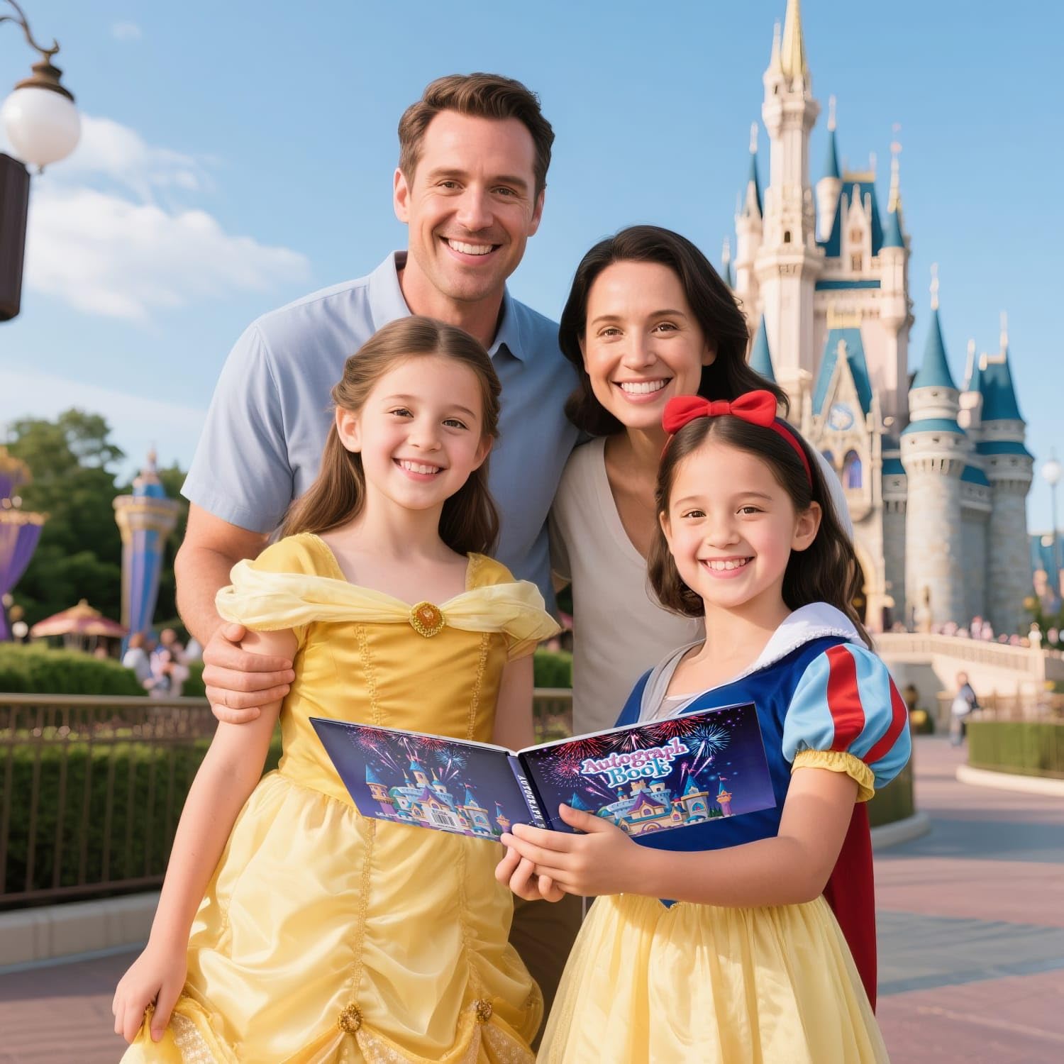 Autograph Book 2025 for Disney World Theme Park or Cruise Vacation Essentials, Castle Character PU Leather Hard Cover for Signatures, Messages, Doodles or Pictures