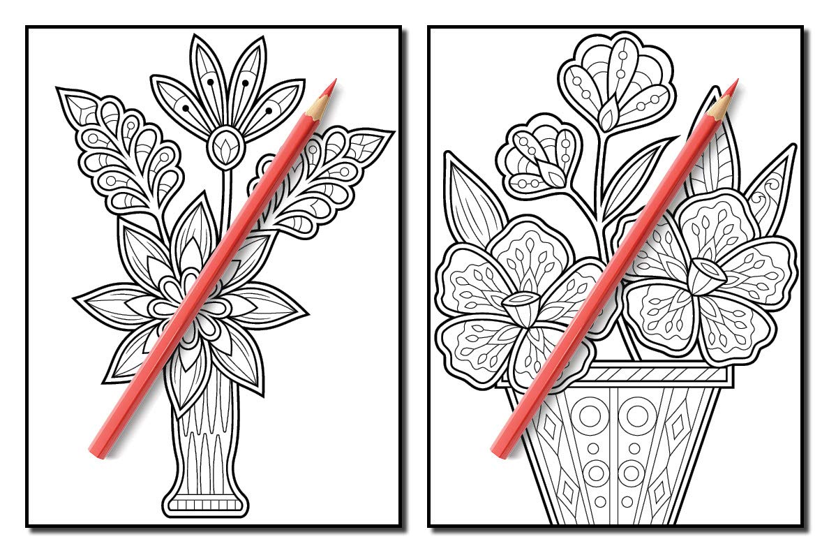 Adult Coloring Book: 50 Relaxing Flower Designs with Mandala Inspired Patterns for Stress Relief