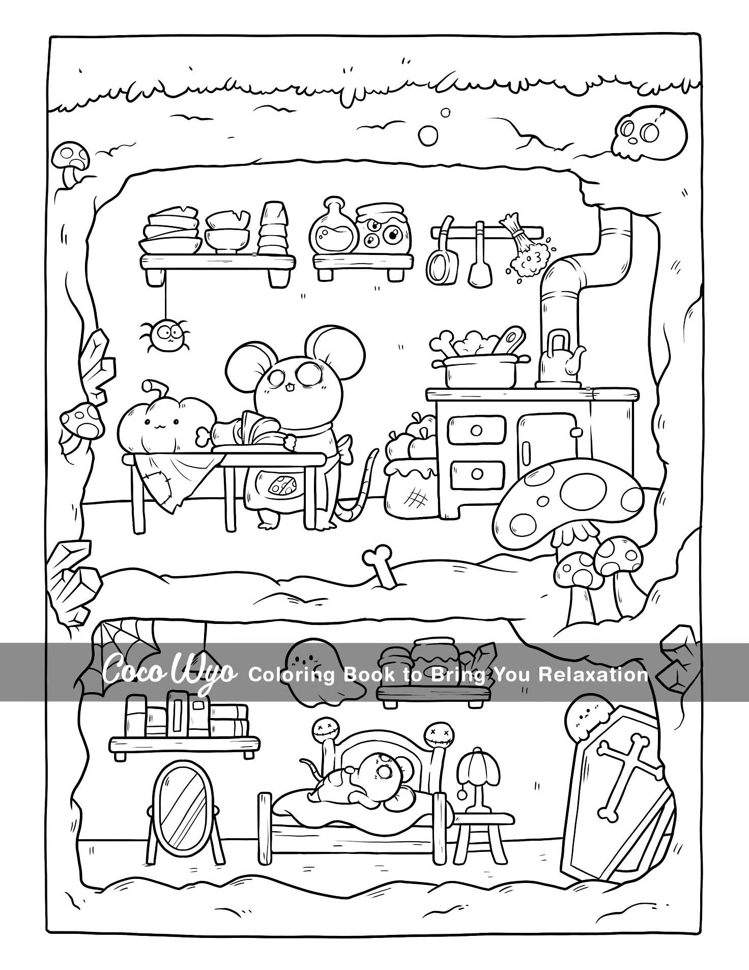 Creepy Cutie: Coloring Book for Adults and Teens Featuring Goth Kawaii and Spooky Cute Creatures of All Kinds and Many More