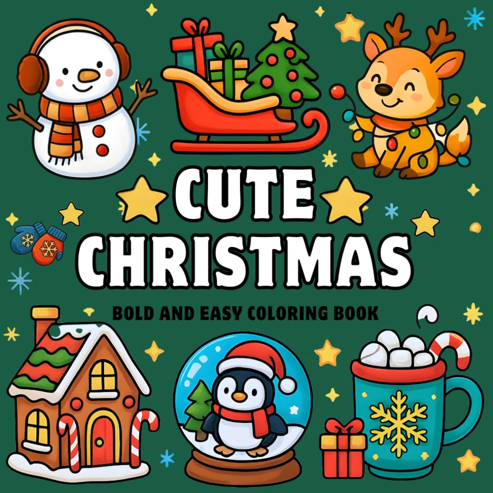 Bold and Easy Christmas Coloring Book: Cute and Simple Designs for Relaxation (Cozy Seasonal Collection)