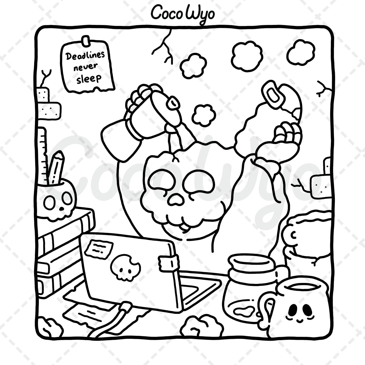 Spooky Cutie: Vol. 2 Coloring Book for Adults and Teens Featuring Lovely Creepy Creatures in Cozy Moments for Relaxation