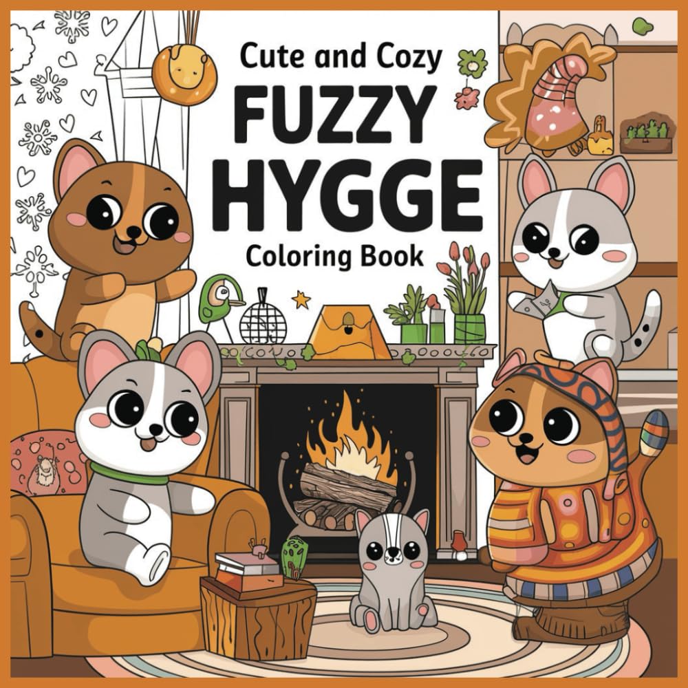 Cute and Cozy Fuzzy Hygge Coloring Book