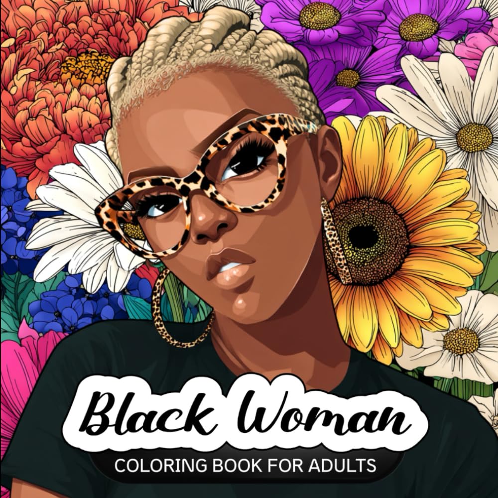 Black Women Coloring Book: 50 Beautiful Coloring Pages of African American Women Portraits