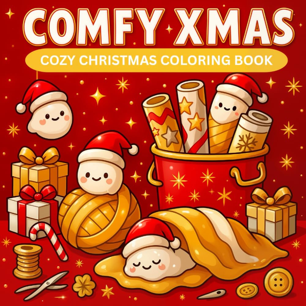 Comfy Xmas: Cute Christmas & New Year Kawaii Coloring Book for Relaxation and Cozy Holiday Vibes: Christmas Coloring Book for Adults and Teens – Cute ... and Bold Hygge Coloring Book Collection)