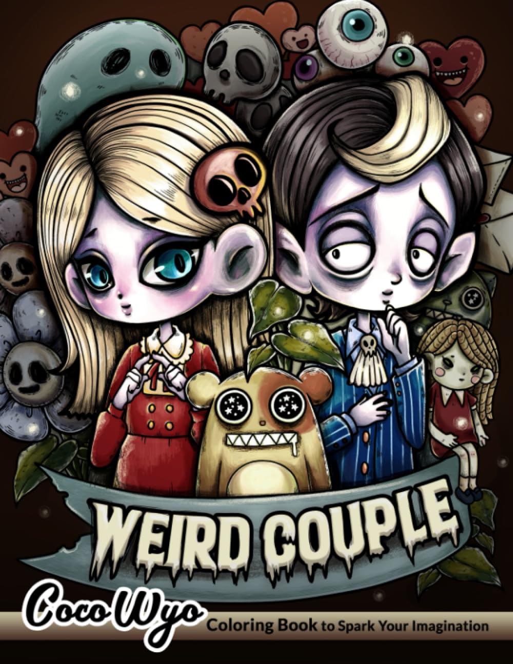 Weird Couple: Coloring Book Features Spooky Adorable Characters, Cute Love Story and More for Stress Relief & Relaxation