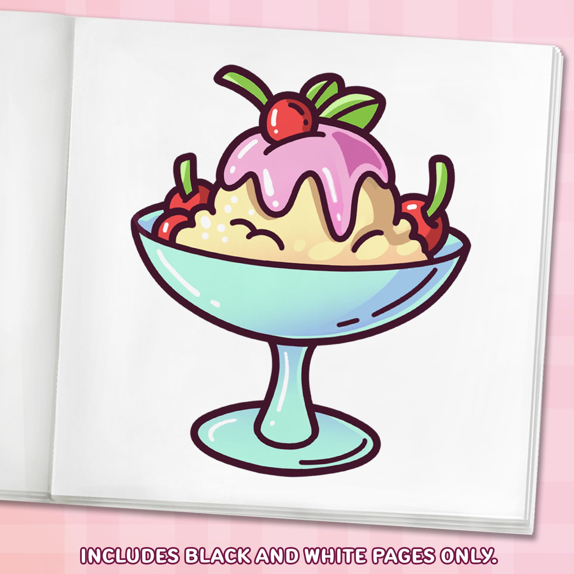 Cute & Sweet Coloring Book: Bold, Easy, and Simple Food Designs for Adults with Cakes, Candies, Ice Cream, Pastries, Desserts, and More! (Bold and Easy Coloring Books)