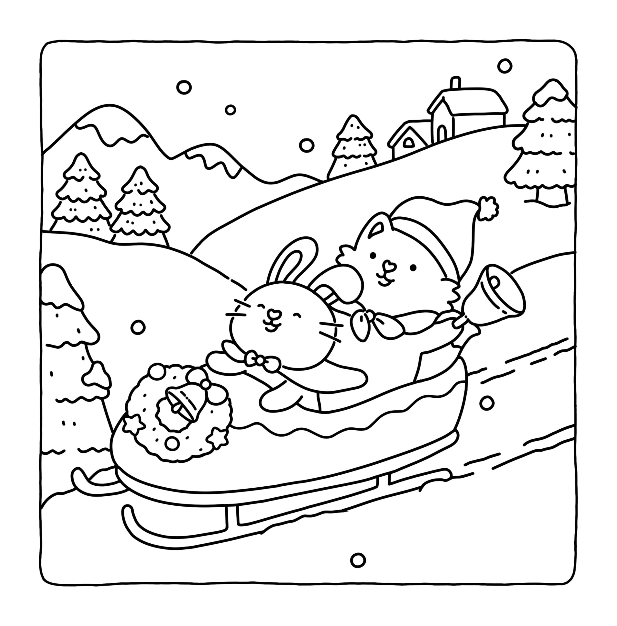 Fuzzy Hygge: Christmas Vibes Coloring Book for Adults & Teens Featuring Cozy Festive Holiday Winter Scenes with Adorable Animals Characters (Fuzzy Friends Coloring)