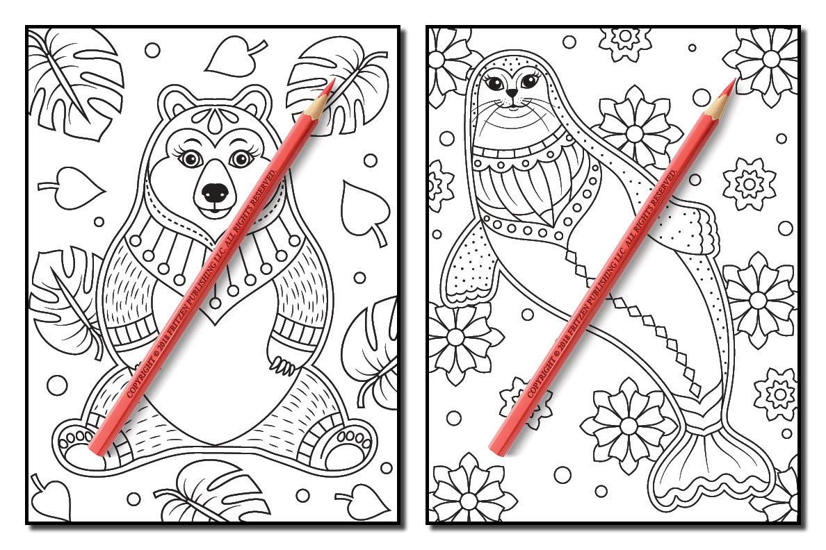 Animals for Beginners: An Adult Coloring Book with Fun, Easy, and Relaxing Coloring Pages
