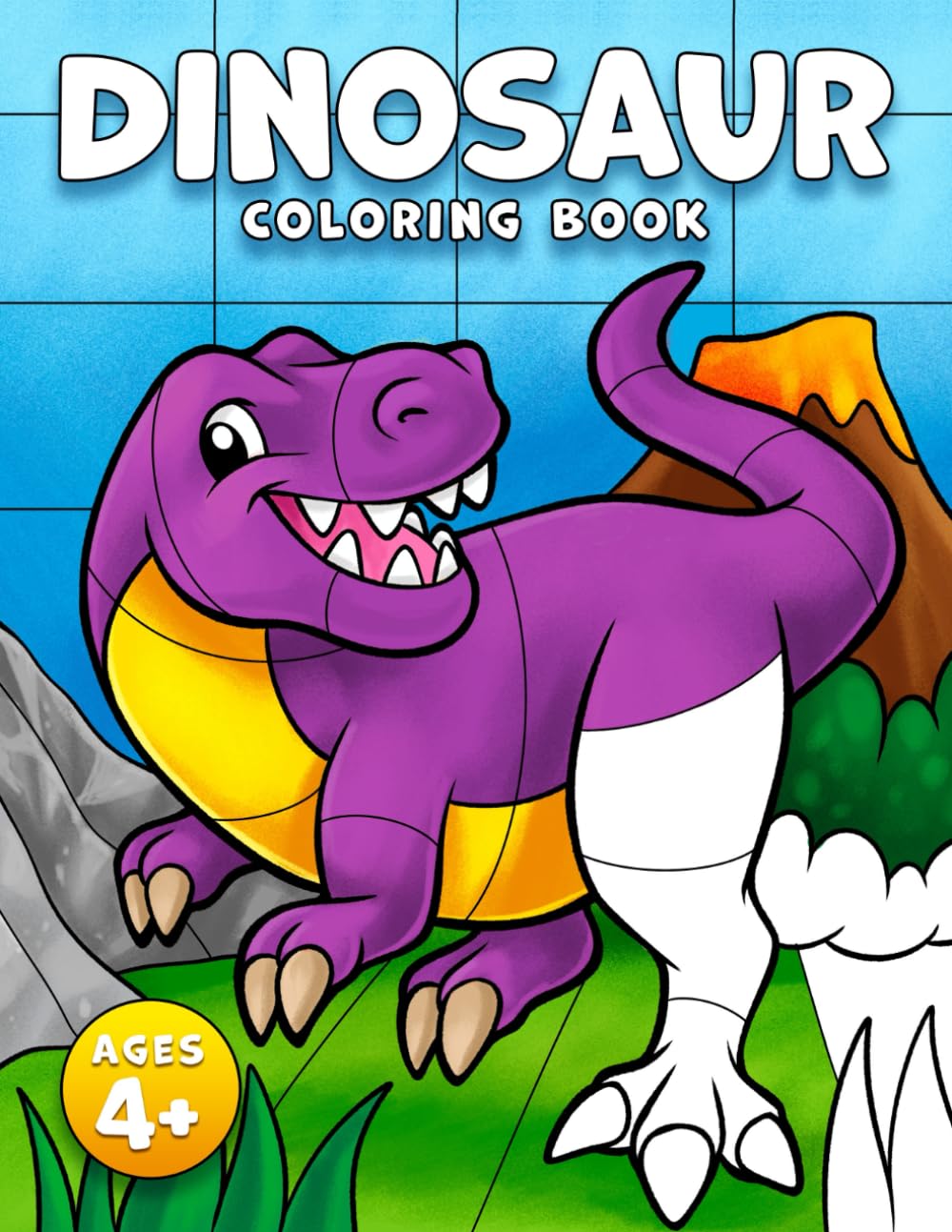 Dinosaur Coloring Book: Fun and Relaxing Designs for Kids Ages 4-8