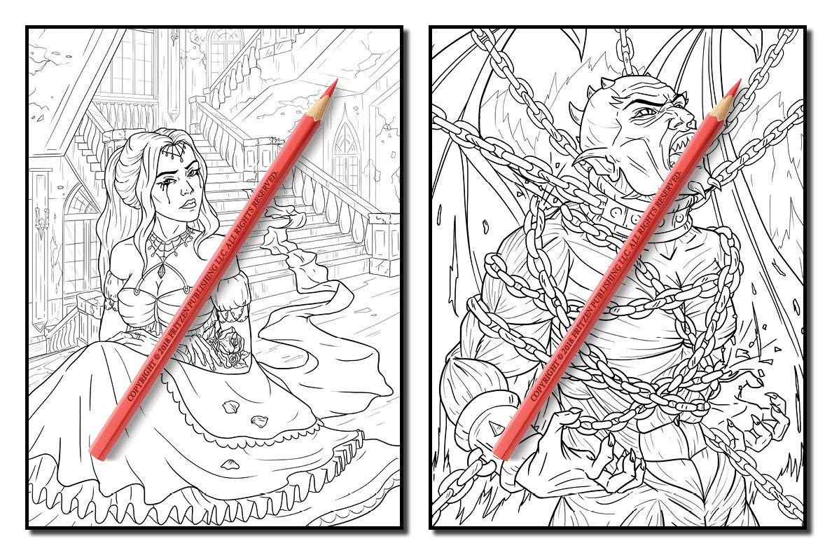 Dark Fantasy: An Adult Coloring Book with Mysterious Women, Mythical Creatures, Demonic Monsters, and Gothic Scenes for Relaxation