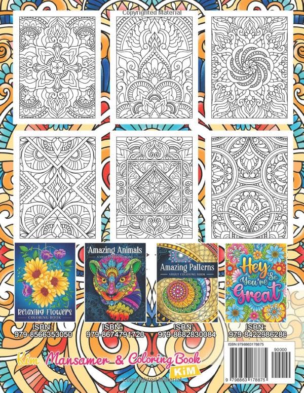Mindfulness Patterns: Relaxing Coloring Book For Adults With Simple Mandala-Style Patterns For Stress Relief.