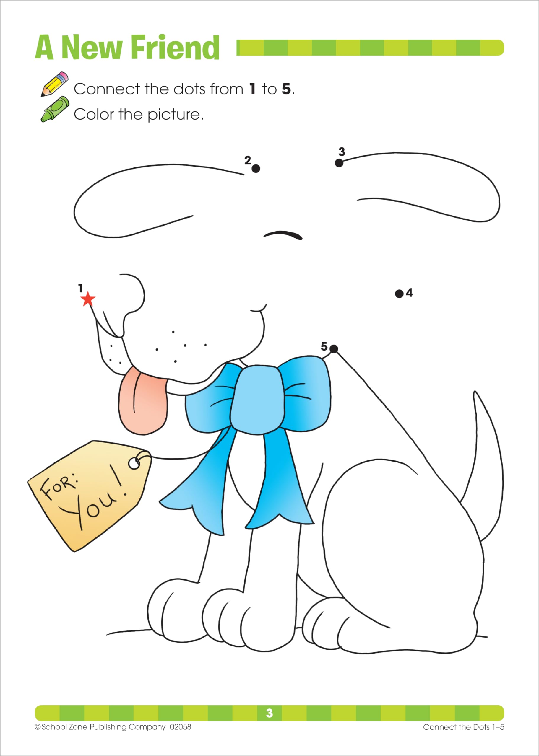 School Zone Connect the Dots Workbook: 32 Pages, Preschool, Kindergarten, Dot-to-Dots, Counting, Number Puzzles, Numbers 1-10, Coloring, Ages 3 to 5 (Get Ready! Book Series)