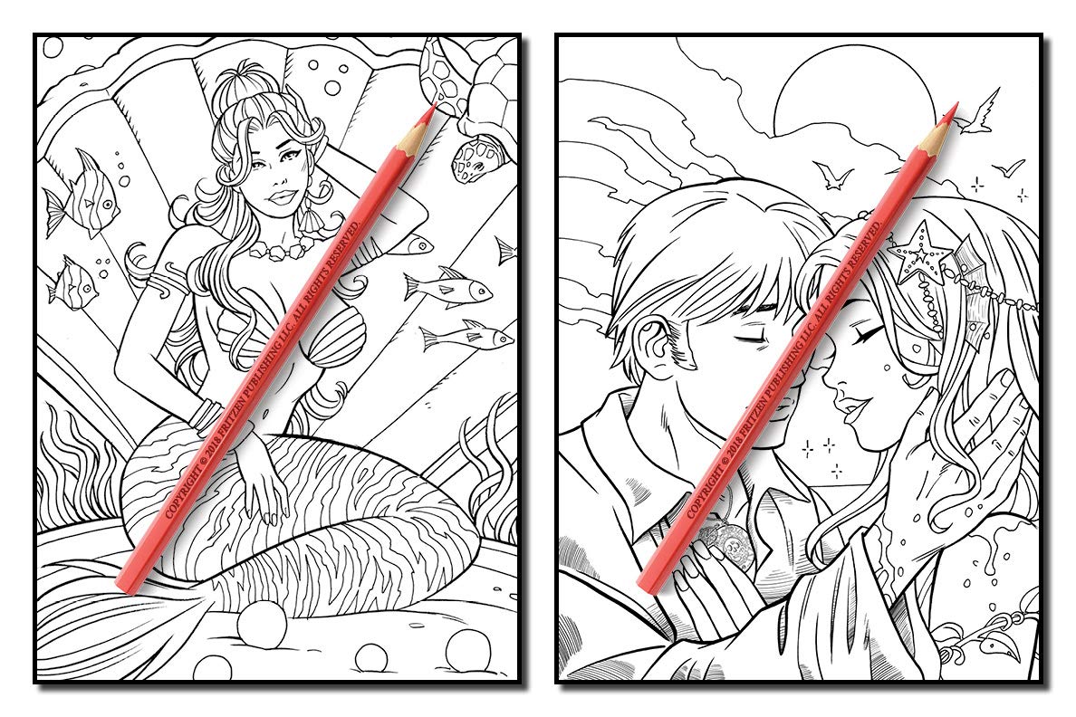 Mermaids: An Adult Coloring Book with Beautiful Fantasy Women, Underwater Ocean Realms, Fun Sea Animals and Relaxing Tropical Beaches