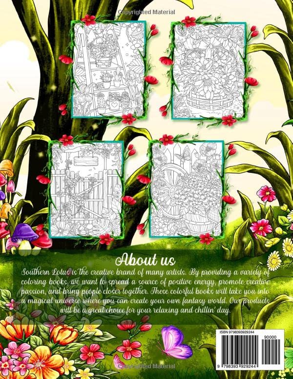 Lost in the Flower Garden Coloring Book: A Collection of Garden Scenes, Beautiful Floral Patterns, and Botanical Prints, Adults Coloring Pages for Stress Relief and Relaxation
