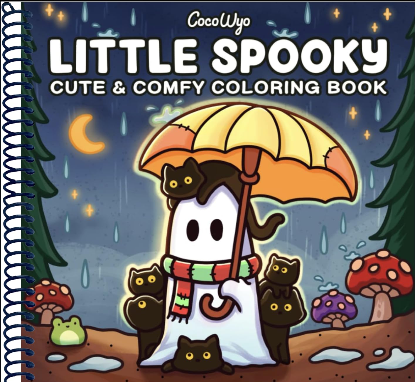 Little Spooky: Coloring Book for Adults and Teens Featuring Cute Creepy Creatures in Cozy Hygge Moments for Relaxation (Cozy Spaces Coloring)