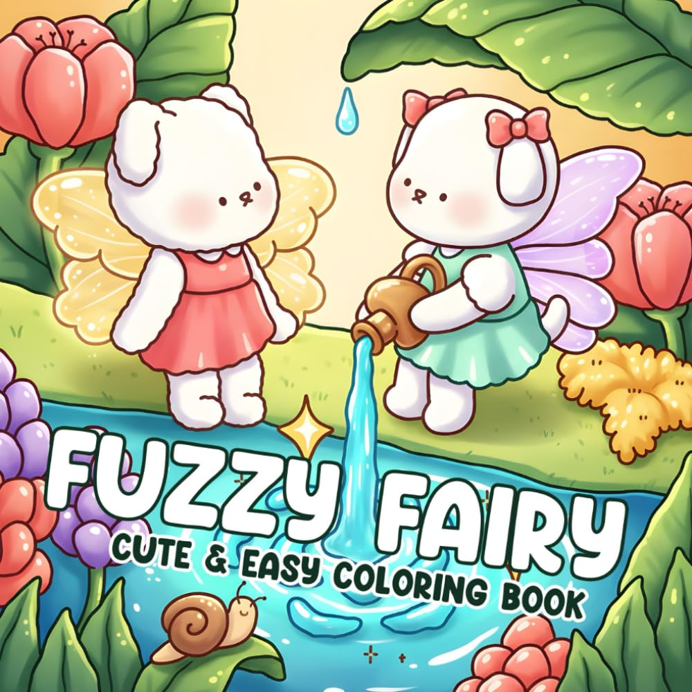 Fuzzy Fairy Coloring Book: Fairycore Coloring Pages Featuring Adorable Animal Friends in Enchanted Forest & Magical Nature Scenes Cute Illustrations for All Ages Creativity