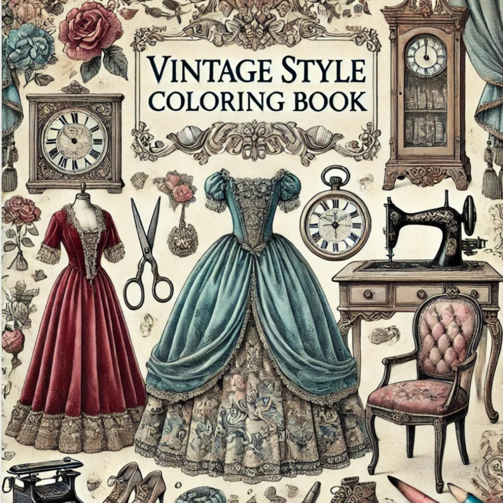 A Vintage Style Coloring Book Celebrating Timeless Beauty (Victorian Villas & Cozy Cottages: A Home Collection)