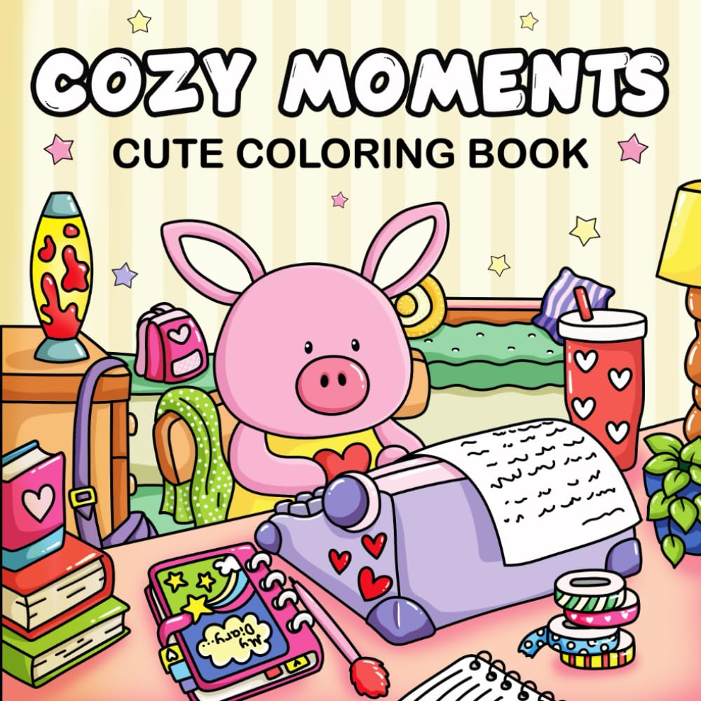Cozy Moments: Cute Coloring Book for Adults, Teens, and Kids, Featuring Adorable Animal Characters | Easy and Simple Designs (Cute and Cozy Coloring Books)