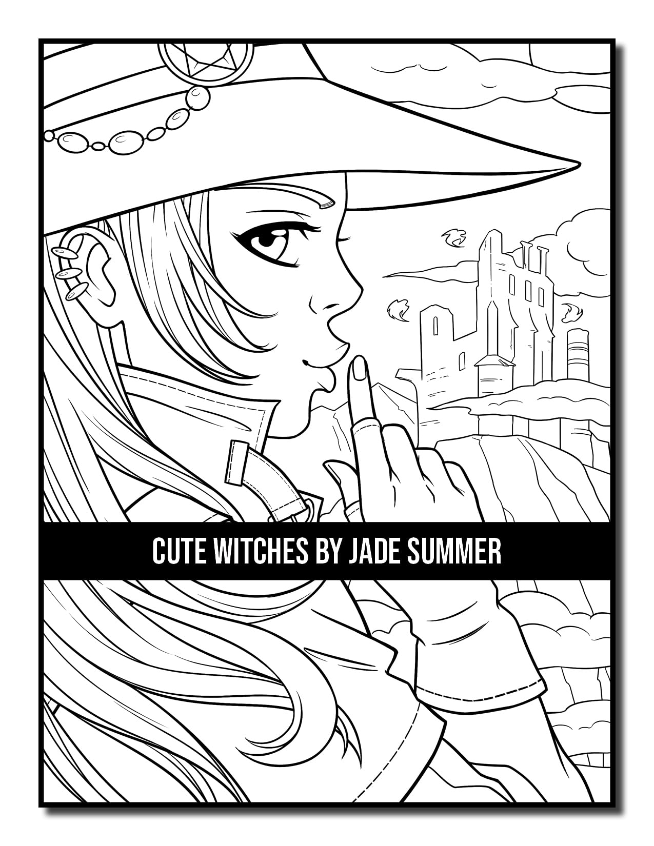 Cute Witches: An Adult Coloring Book with Adorable Gothic Scenes and Spooky Halloween Fun (Halloween Coloring Books)