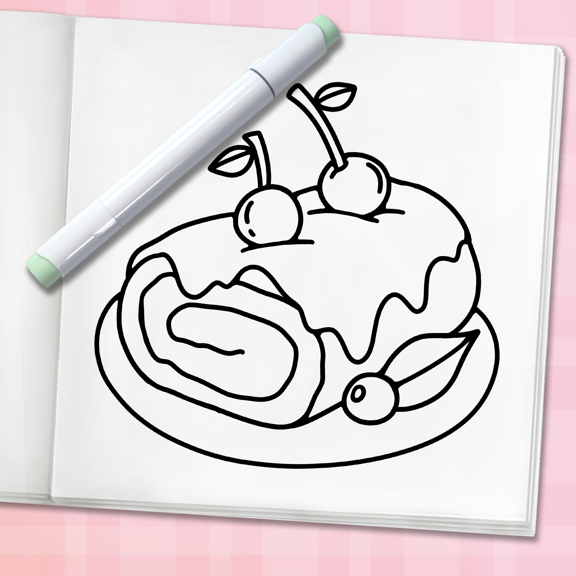 Cute & Sweet Coloring Book: Bold, Easy, and Simple Food Designs for Adults with Cakes, Candies, Ice Cream, Pastries, Desserts, and More! (Bold and Easy Coloring Books)