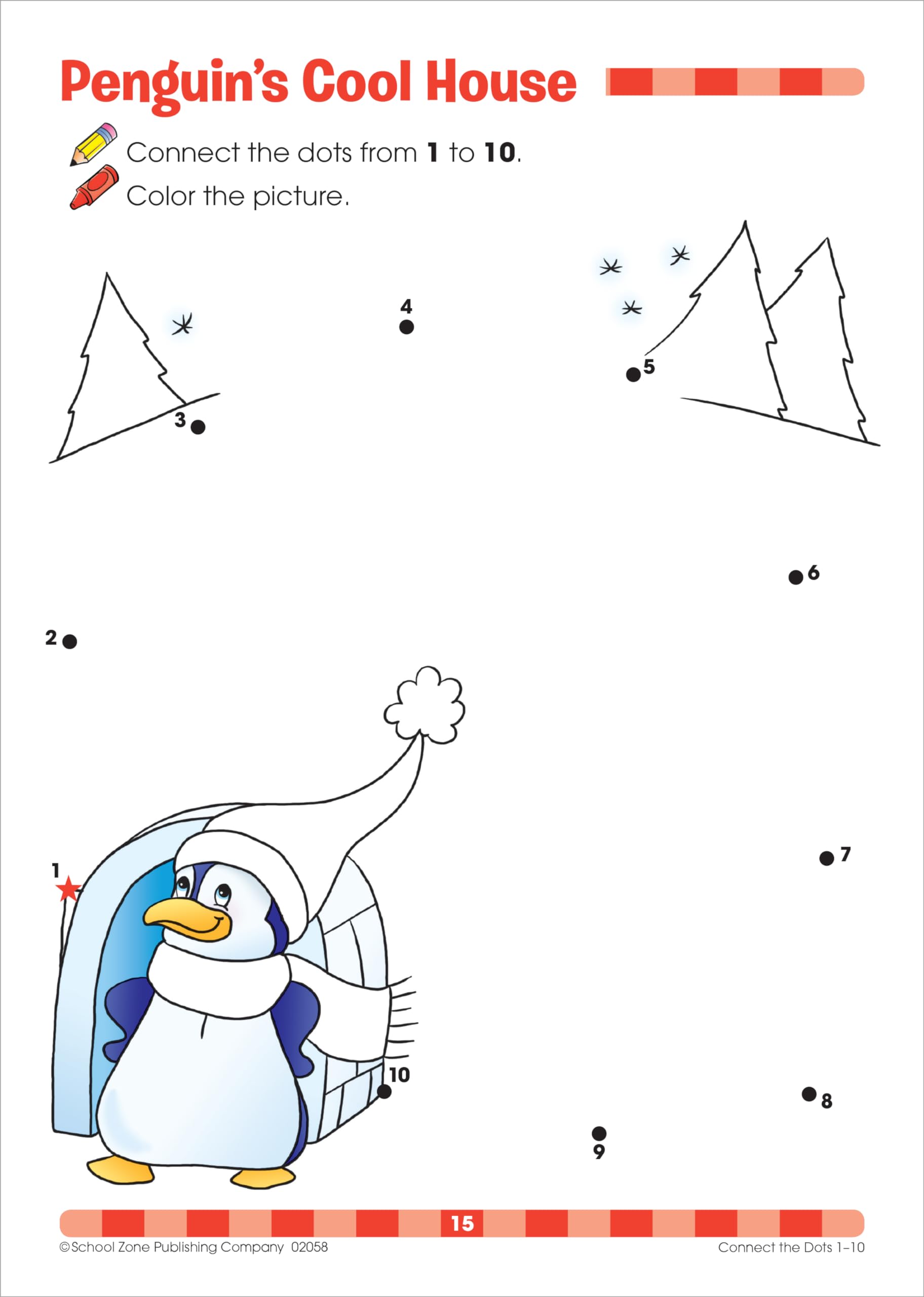 School Zone Connect the Dots Workbook: 32 Pages, Preschool, Kindergarten, Dot-to-Dots, Counting, Number Puzzles, Numbers 1-10, Coloring, Ages 3 to 5 (Get Ready! Book Series)