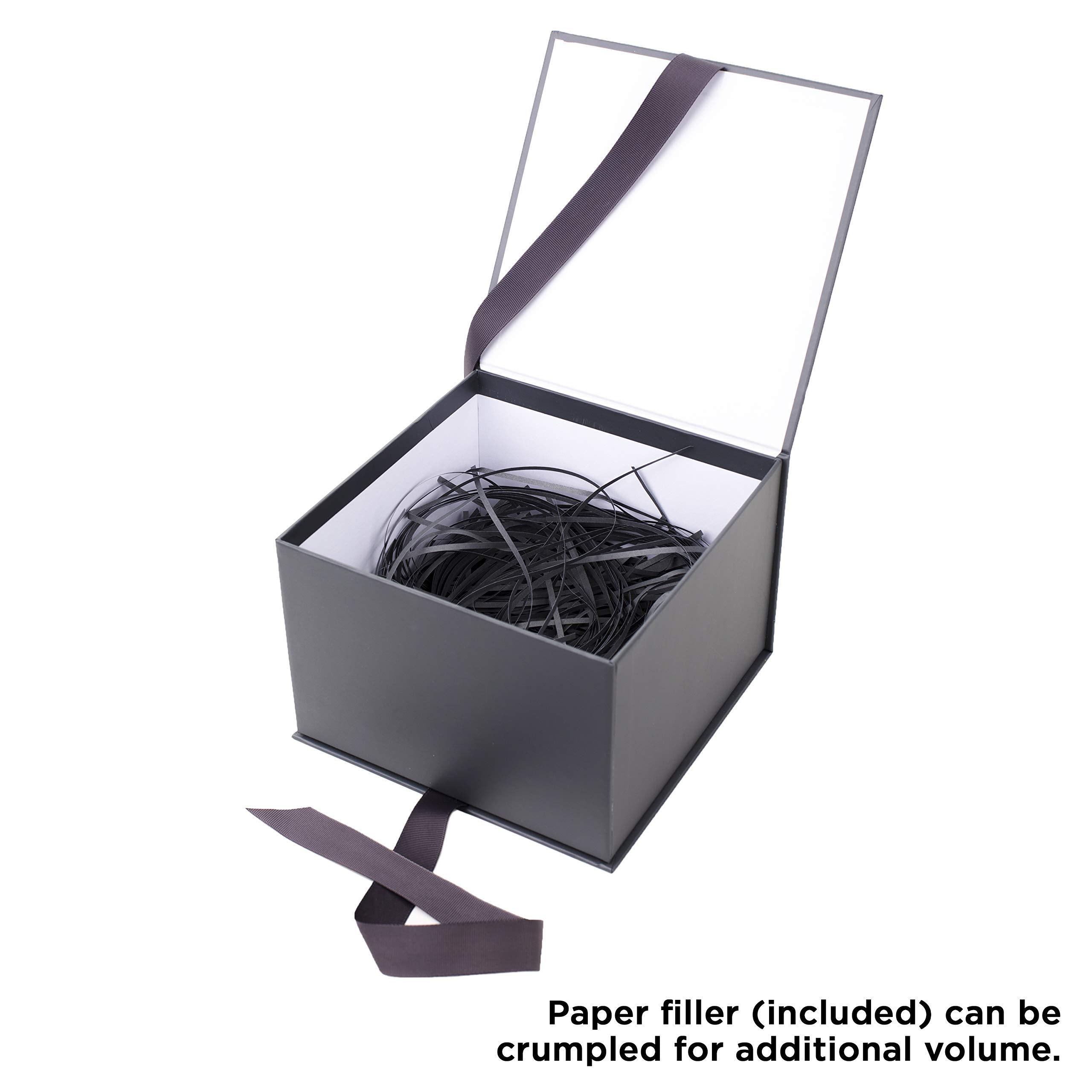 Gray Gift Box with Lid, 7 in