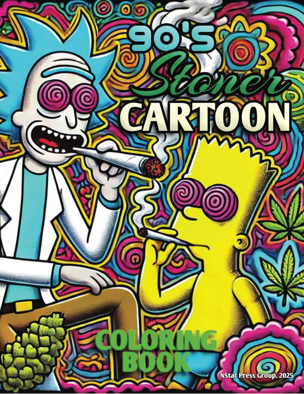 Stoner Coloring Book: 30 Mind-Bending Psychedelic Designs A Fun and Mindful Gift for Weed Lovers and Retro Cartoon Fans – Relaxing Zendoodles, and Endless Creative Vibes!